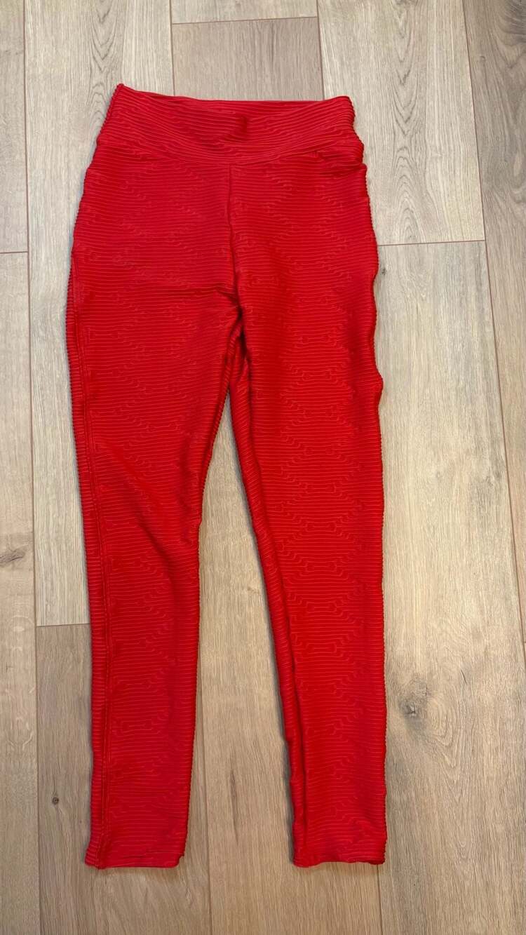 Unbranded Butt Lifting Textured Leggings Size M Red